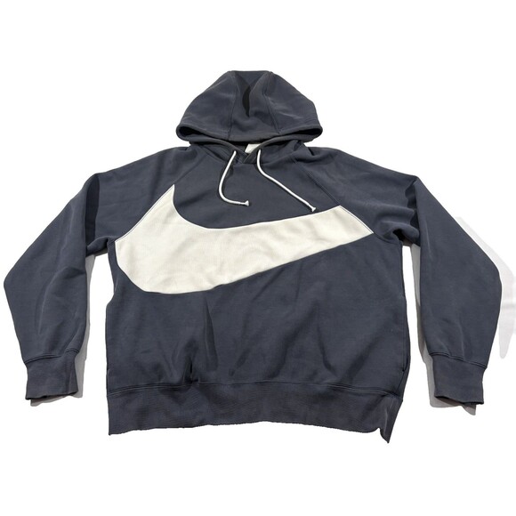 Nike Sportswear Big Swoosh Tech Fleece Hoodie Blue White DD8222-437 Sweatshirt L - Picture 1 of 13